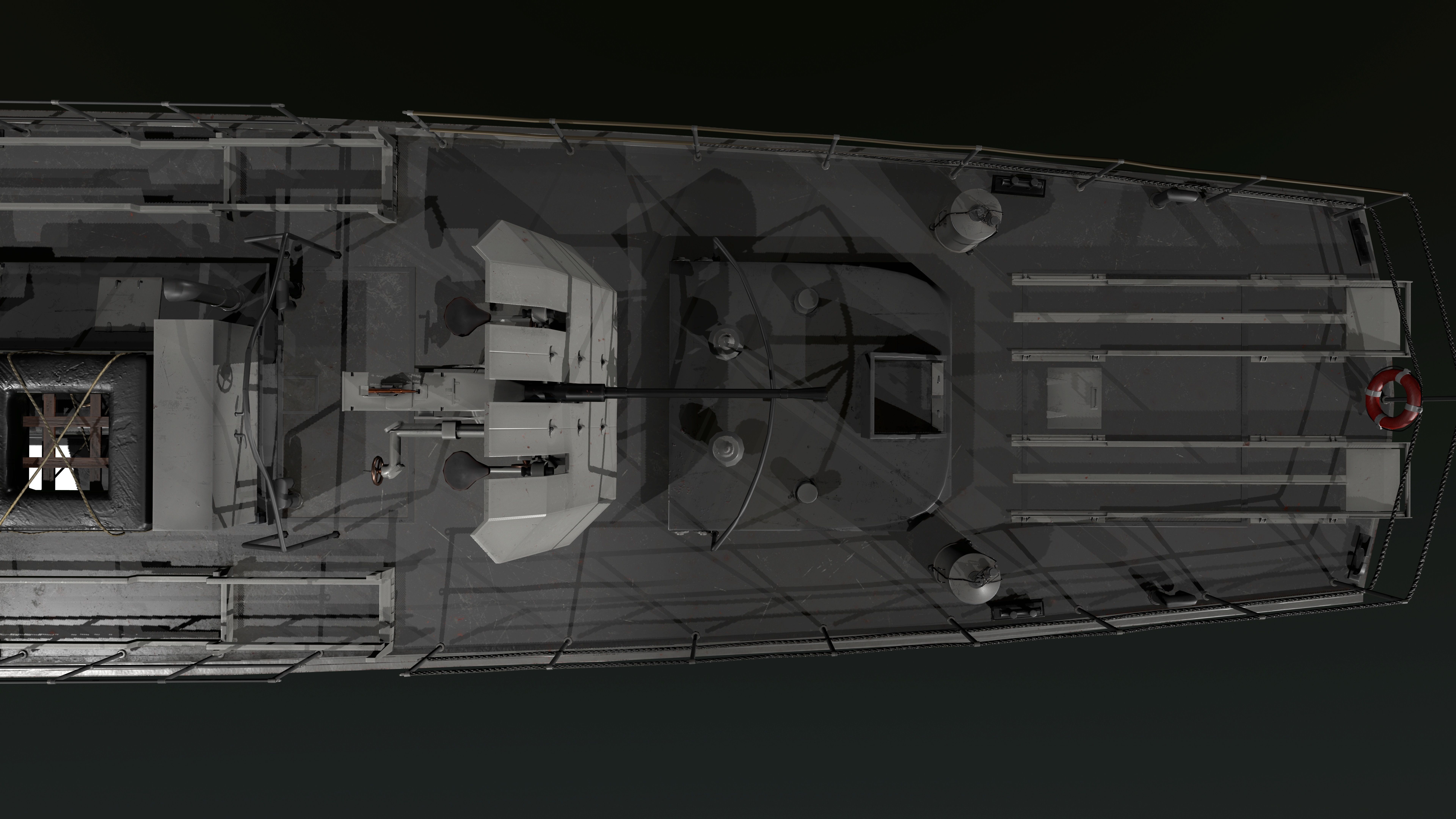 Torpedo boat S-100 Low-poly 3D model_7