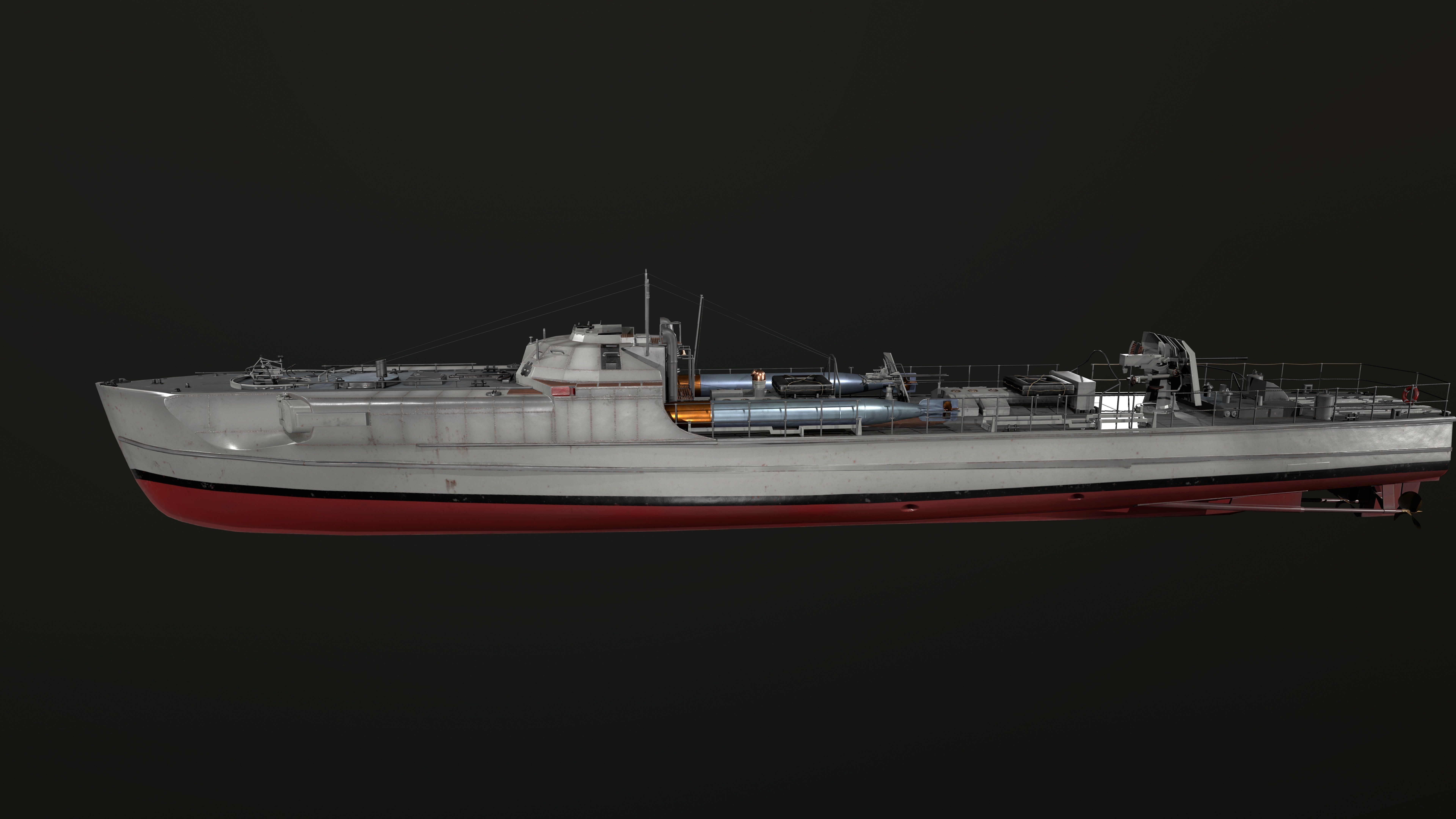 Torpedo boat S-100 Low-poly 3D model_2