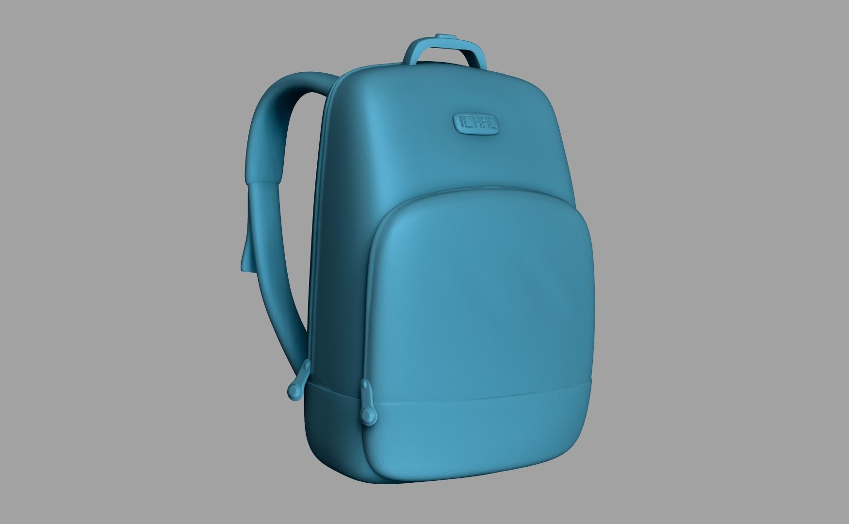 Blue Backpack - Character Accessory - Clothing Low-poly 3D model_7
