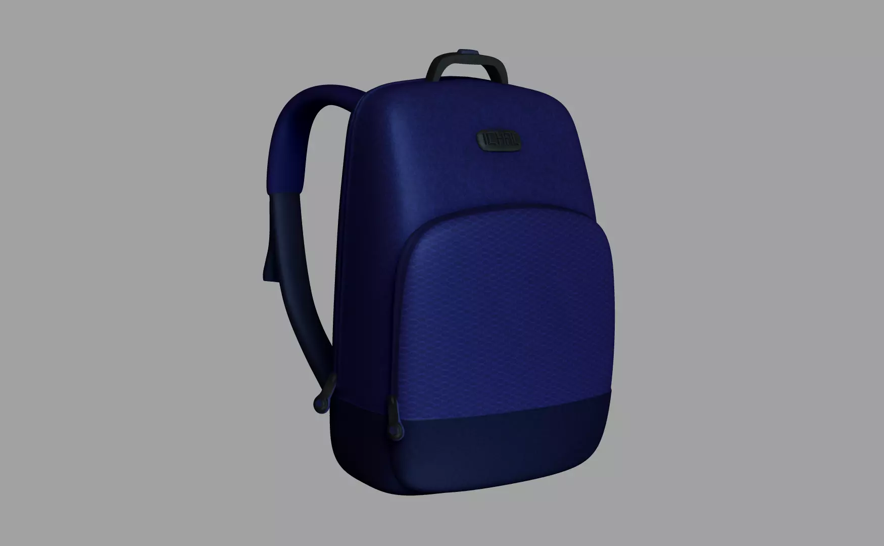 Blue Backpack - Character Accessory - Clothing Low-poly 3D model_0