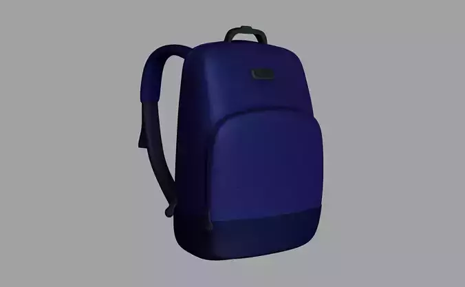 Blue Backpack - Character Accessory - Clothing Low-poly 3D model