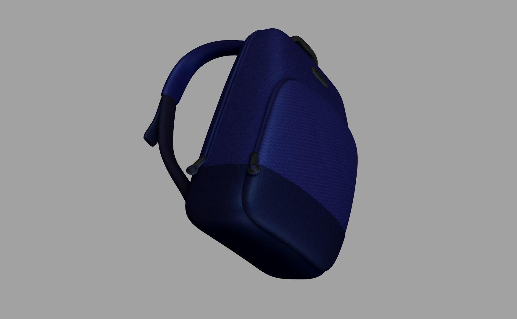 Blue Backpack - Character Accessory - Clothing Low-poly 3D model_3