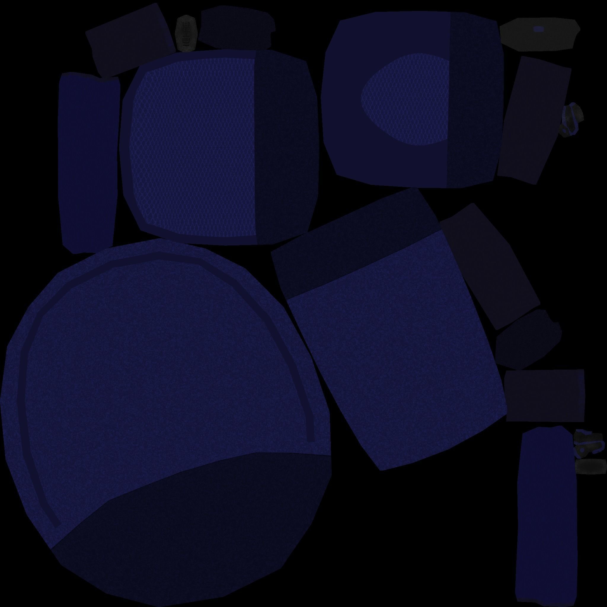 Blue Backpack - Character Accessory - Clothing Low-poly 3D model_14
