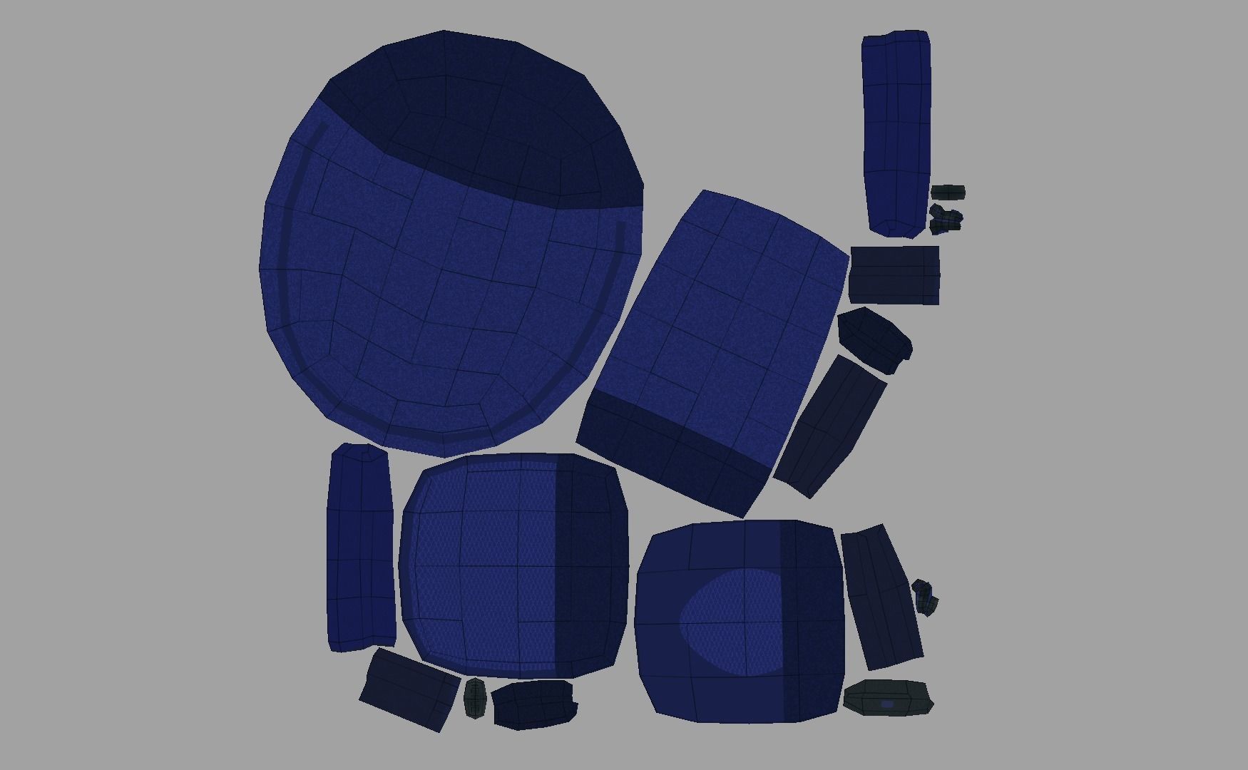 Blue Backpack - Character Accessory - Clothing Low-poly 3D model_13