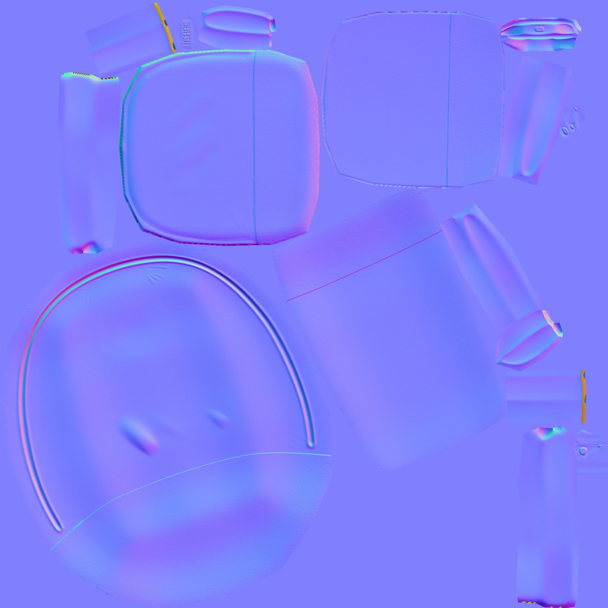 Blue Backpack - Character Accessory - Clothing Low-poly 3D model_15