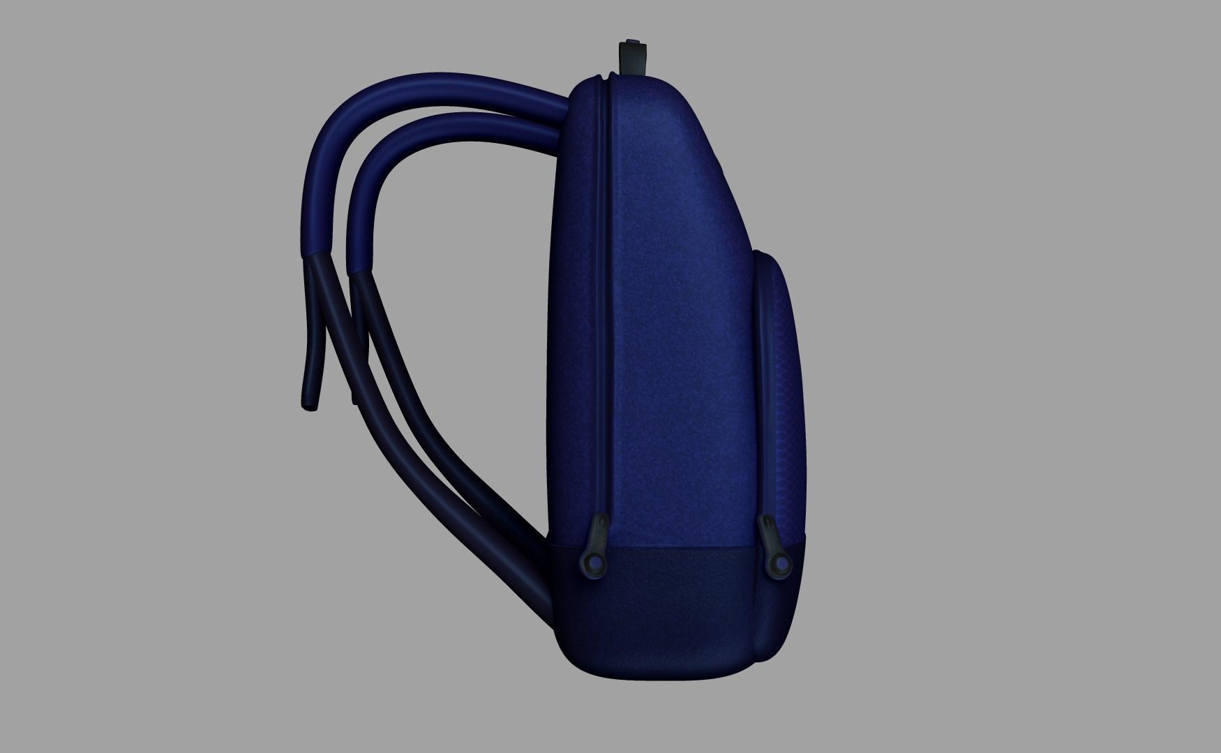 Blue Backpack - Character Accessory - Clothing Low-poly 3D model_4