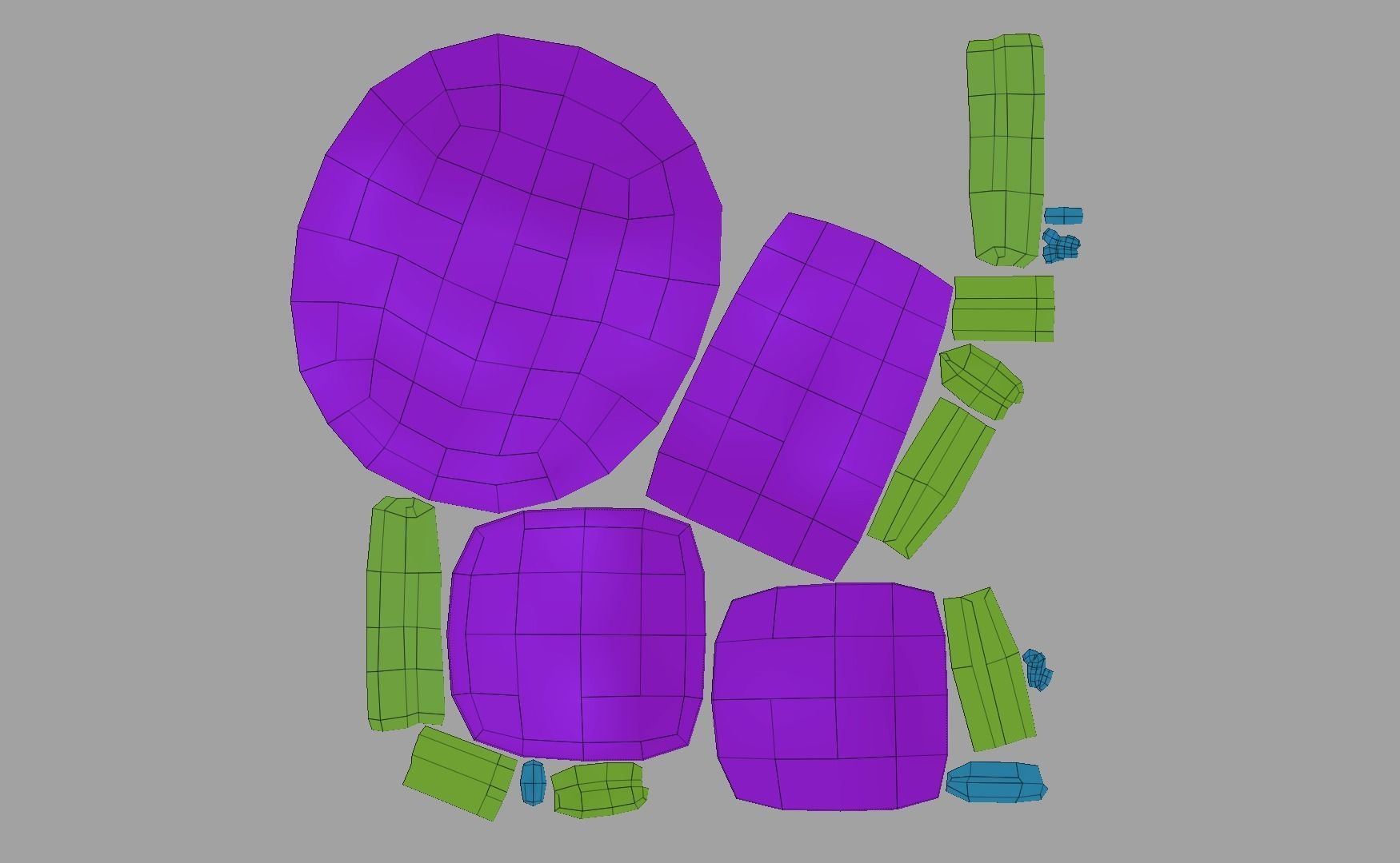 Blue Backpack - Character Accessory - Clothing Low-poly 3D model_12