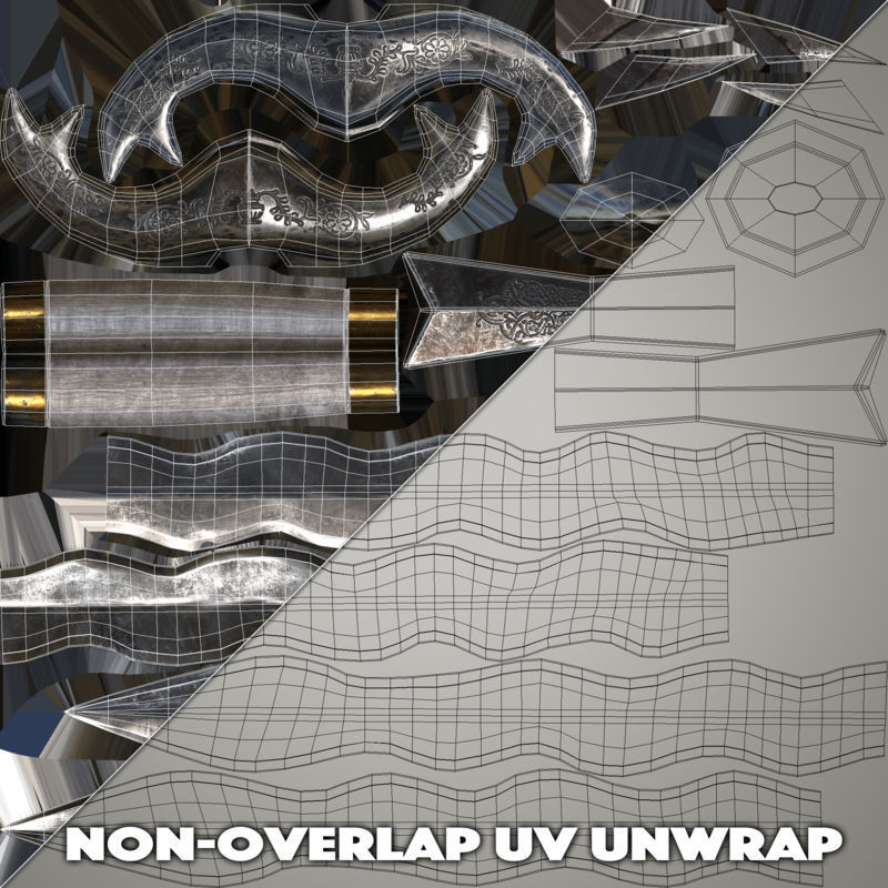 Medieval Swords Pack Low-poly 3D model_4