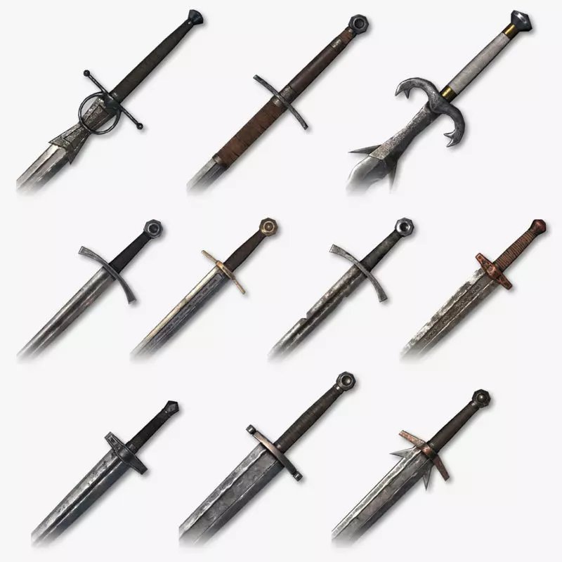 Medieval Swords Pack Low-poly 3D model_0