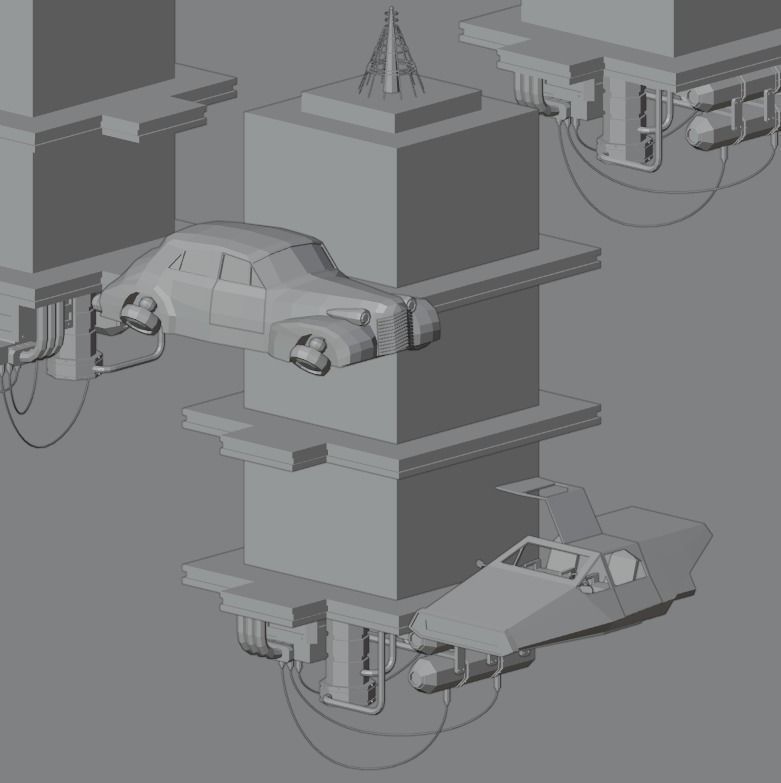 City of the future Low-poly 3D model_2