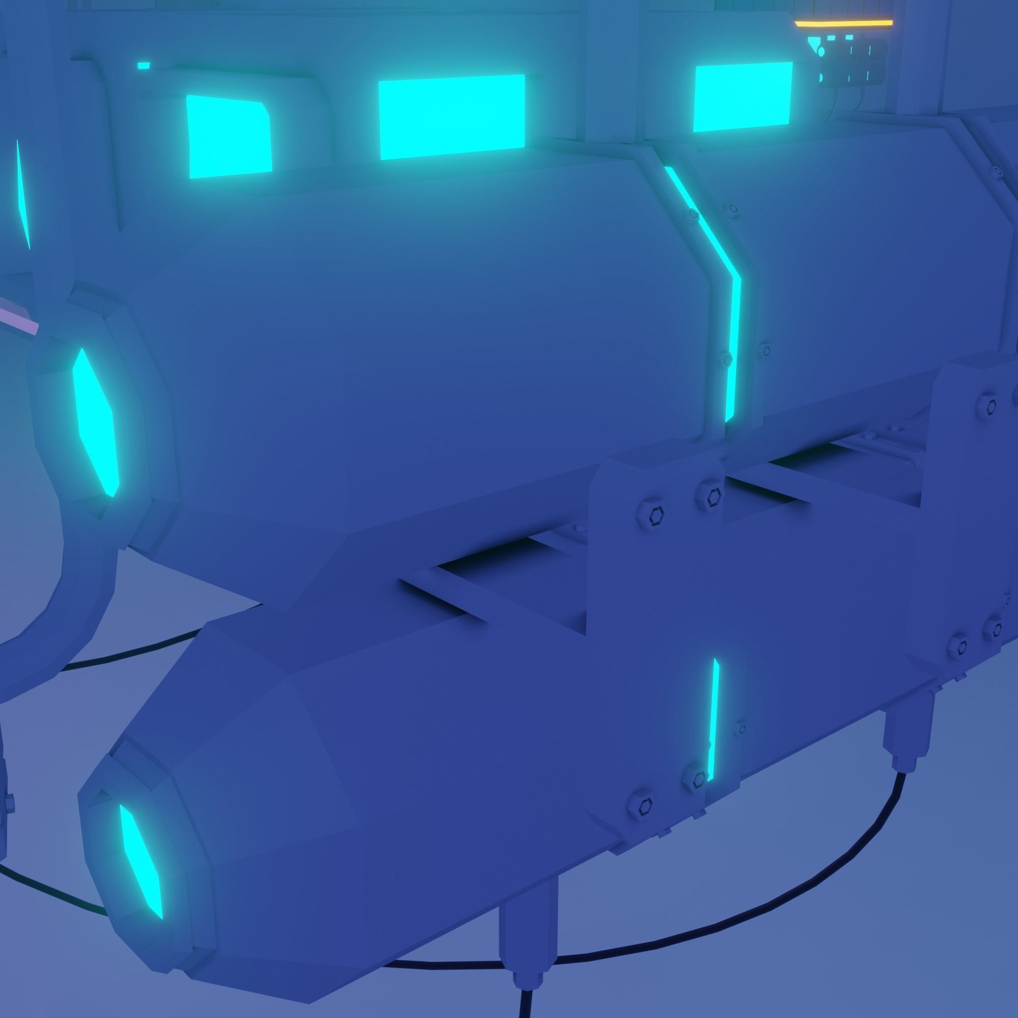 City of the future Low-poly 3D model_16