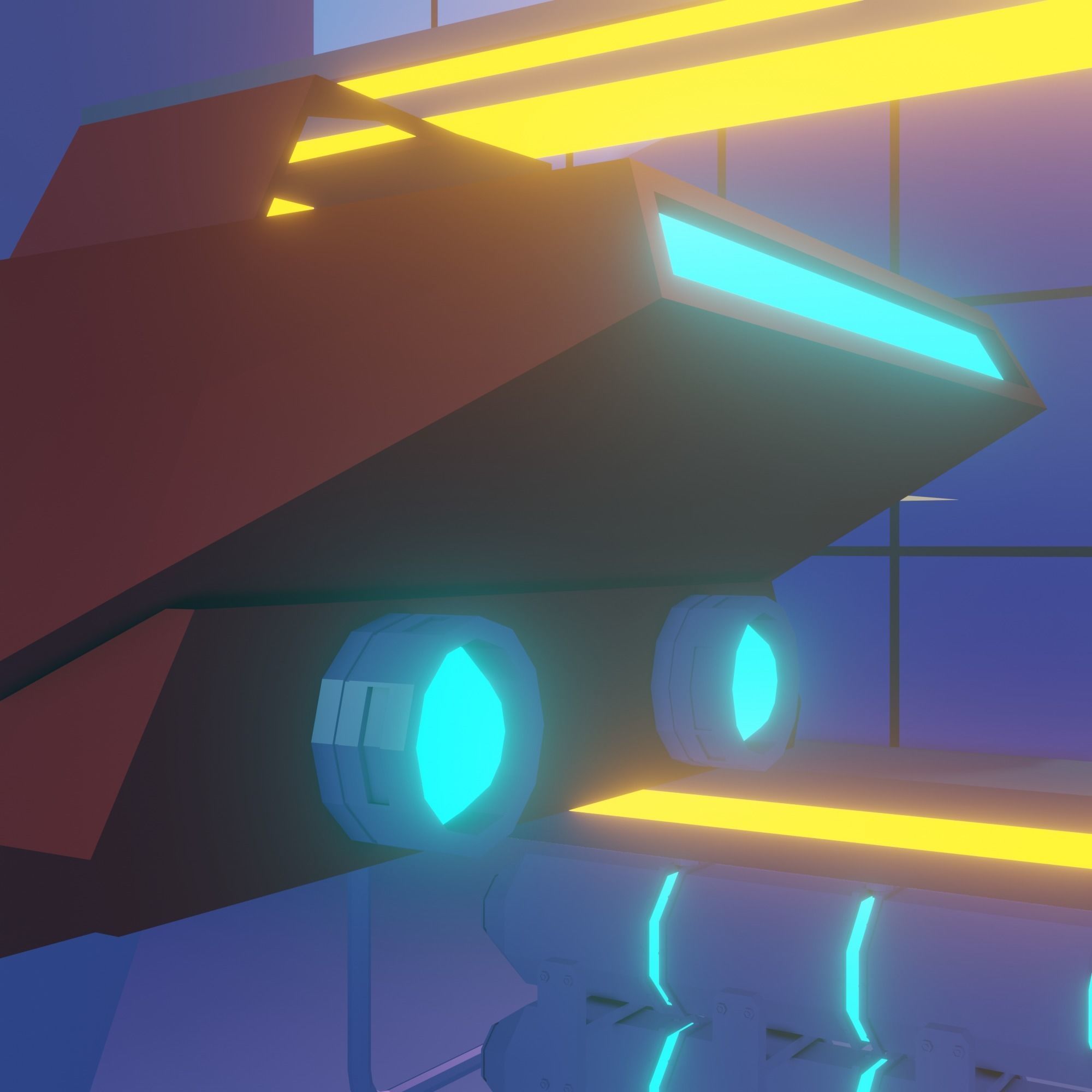 City of the future Low-poly 3D model_6