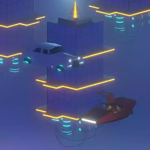 City of the future Low-poly 3D model