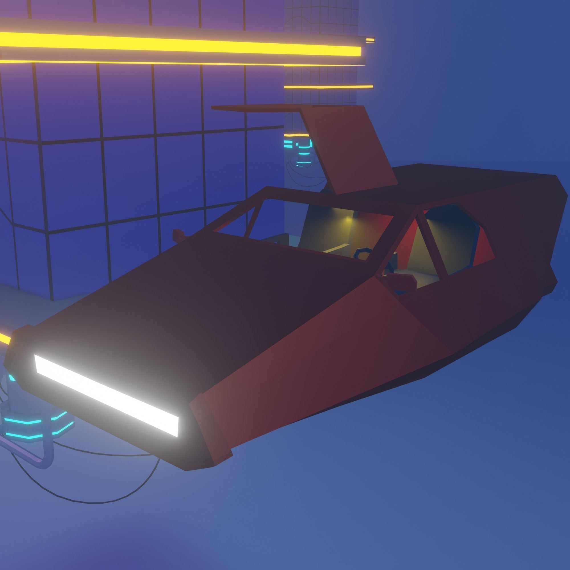 City of the future Low-poly 3D model_3