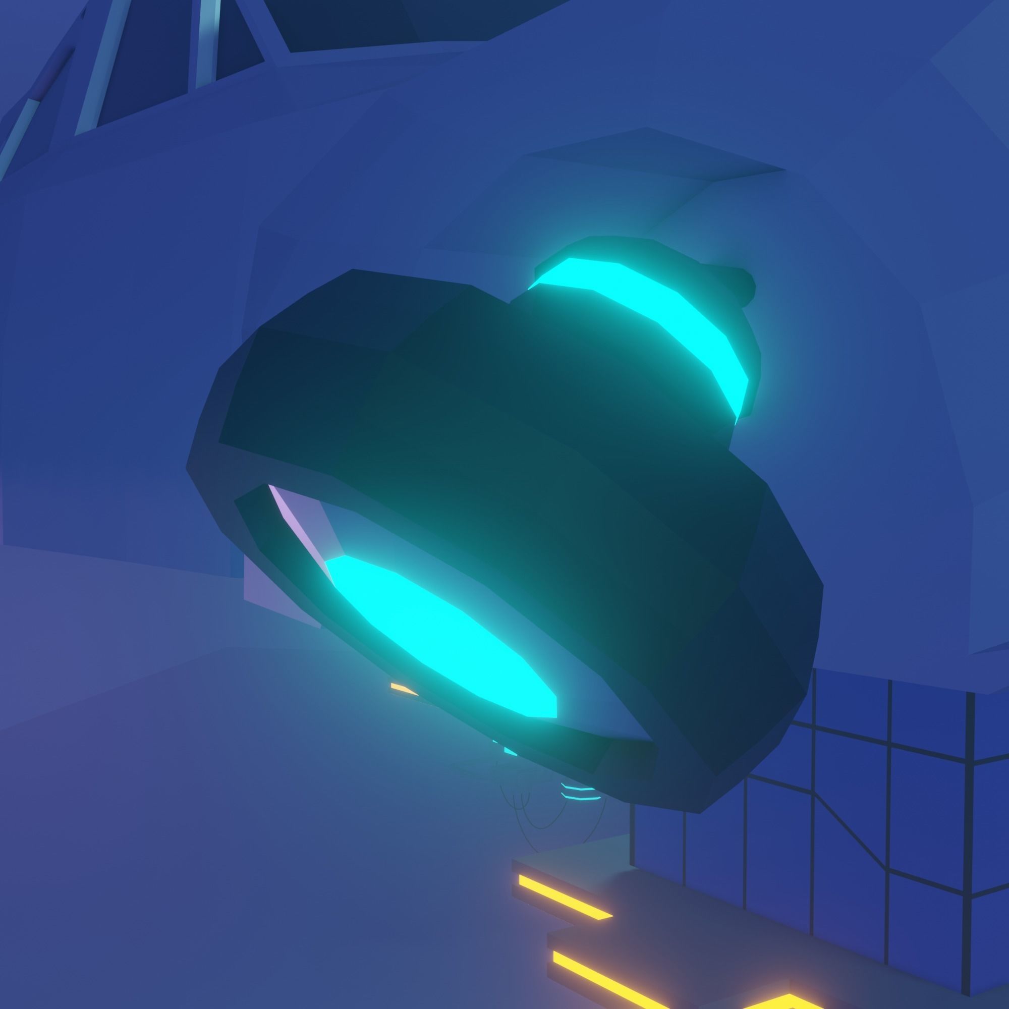 City of the future Low-poly 3D model_9