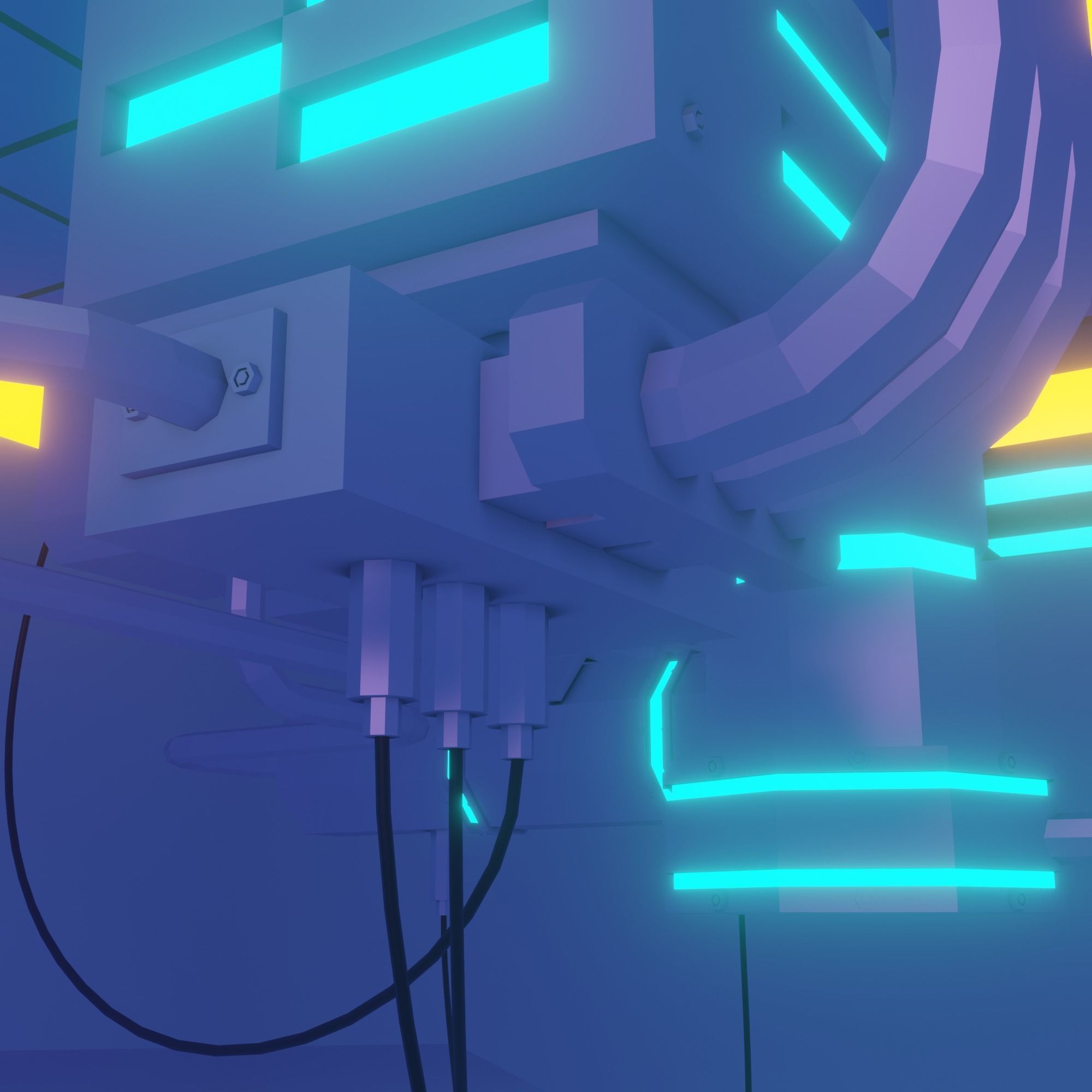 City of the future Low-poly 3D model_17