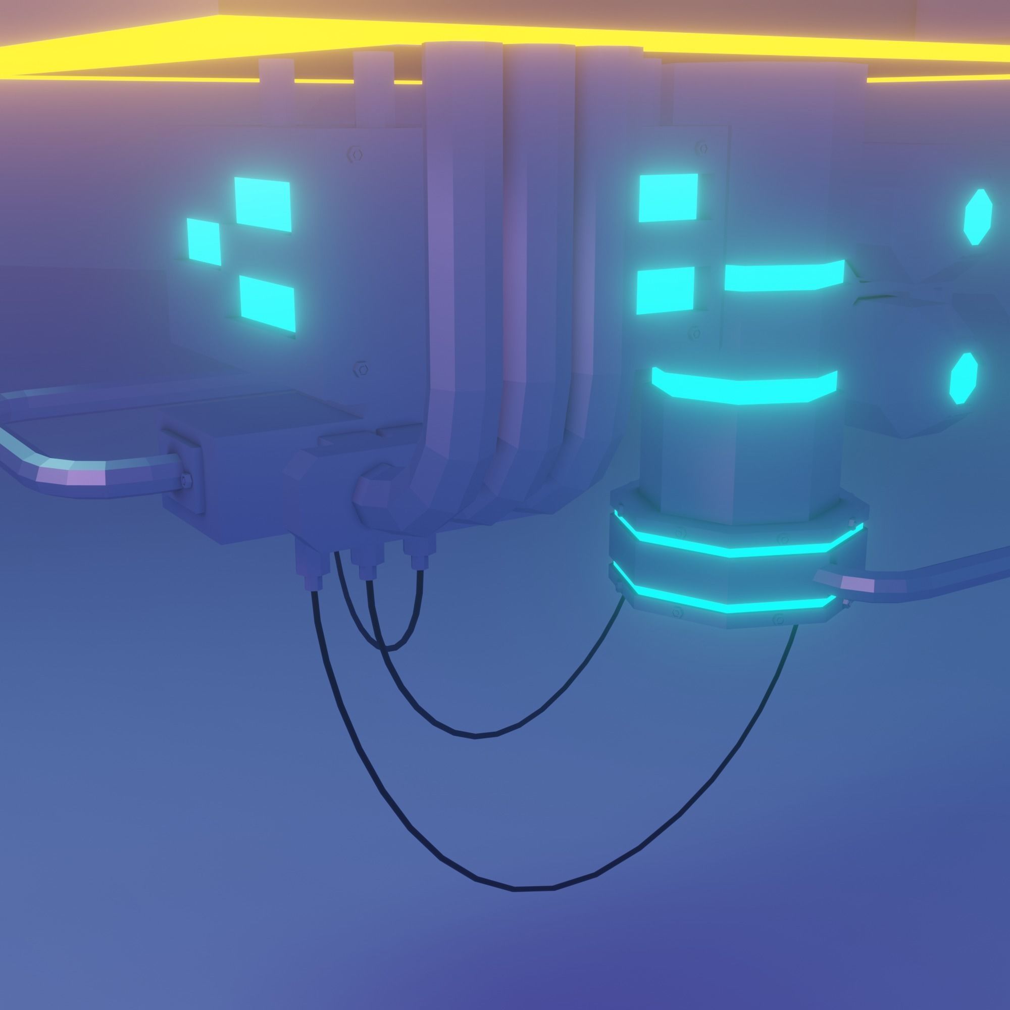 City of the future Low-poly 3D model_15