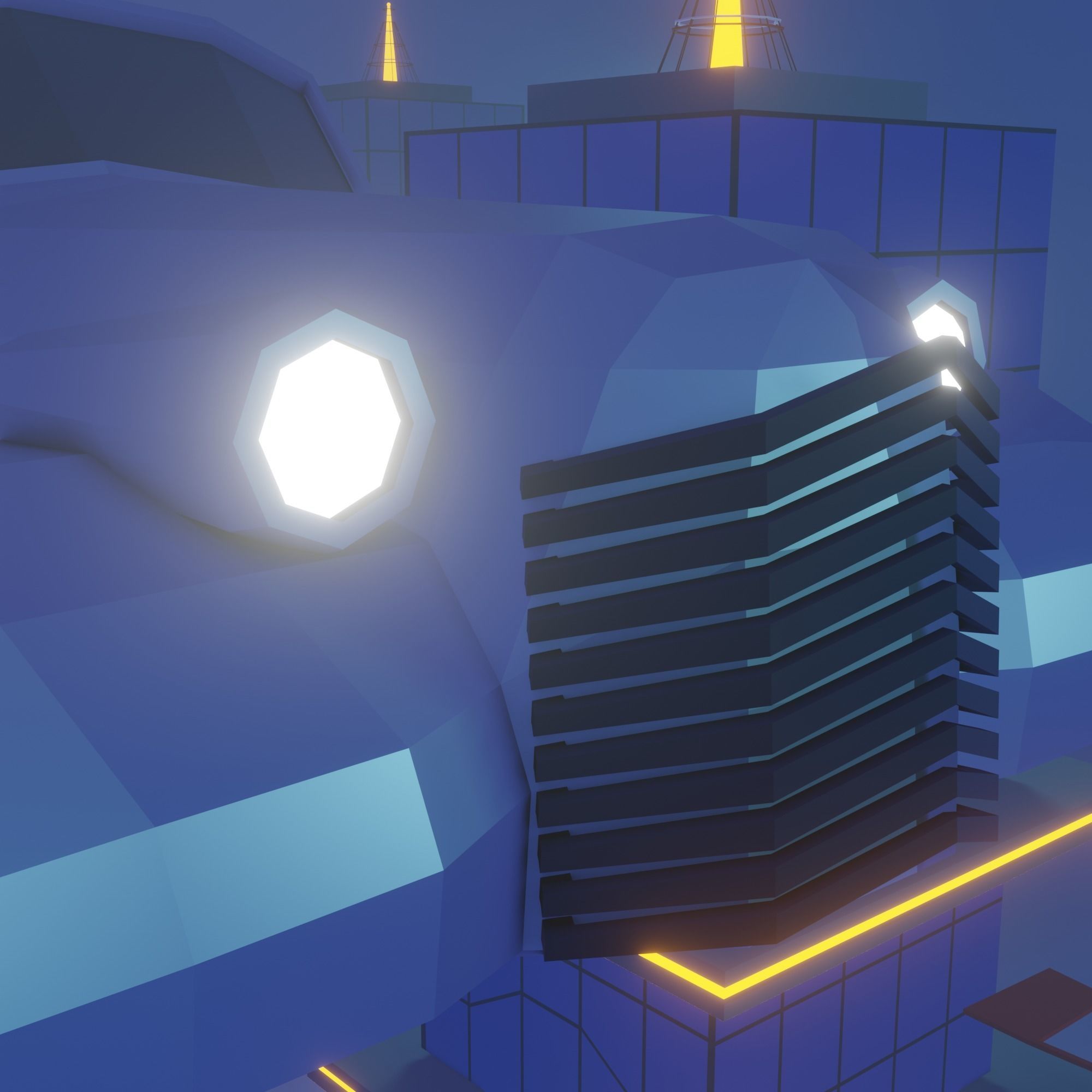 City of the future Low-poly 3D model_10