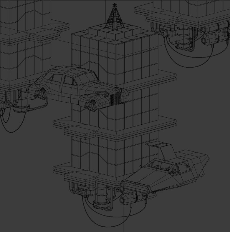 City of the future Low-poly 3D model_1