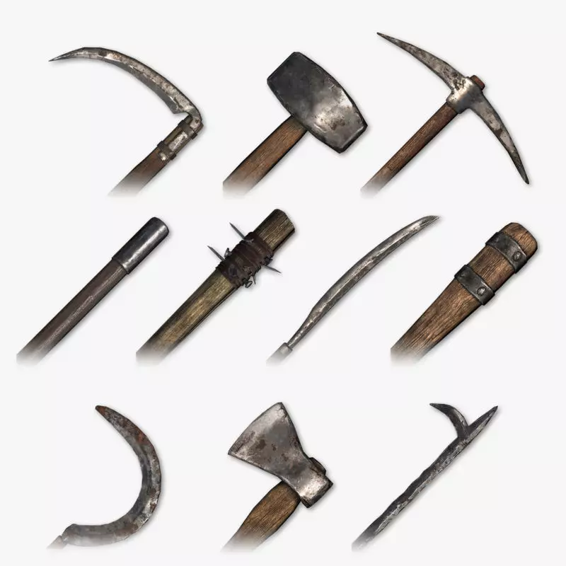 Medieval Tools and Weapons Pack Low-poly 3D model_0