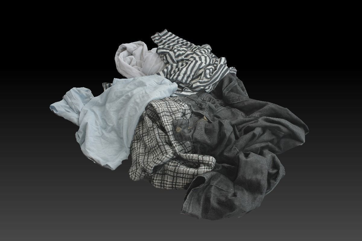 Pile of Cloths 3 Low-poly 3D model_3