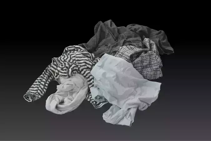 Pile of Cloths 3 Low-poly 3D model