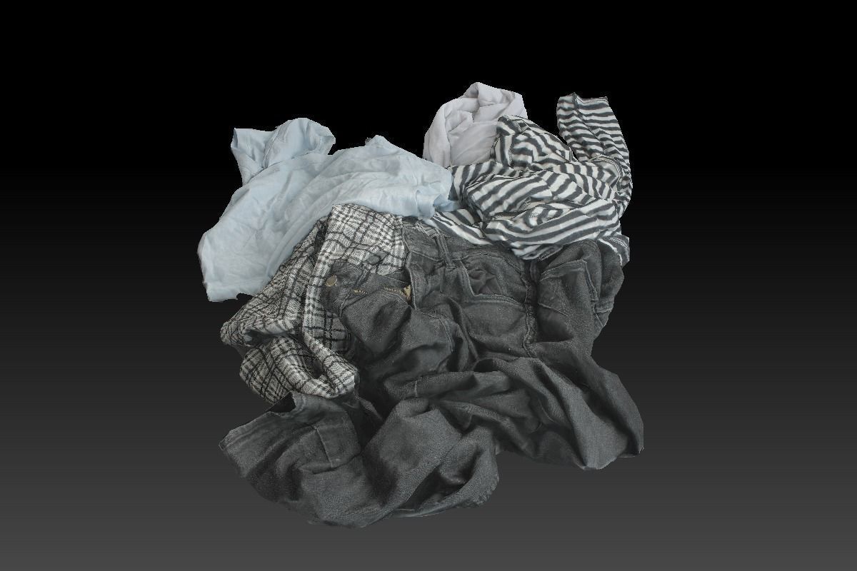 Pile of Cloths 3 Low-poly 3D model_4