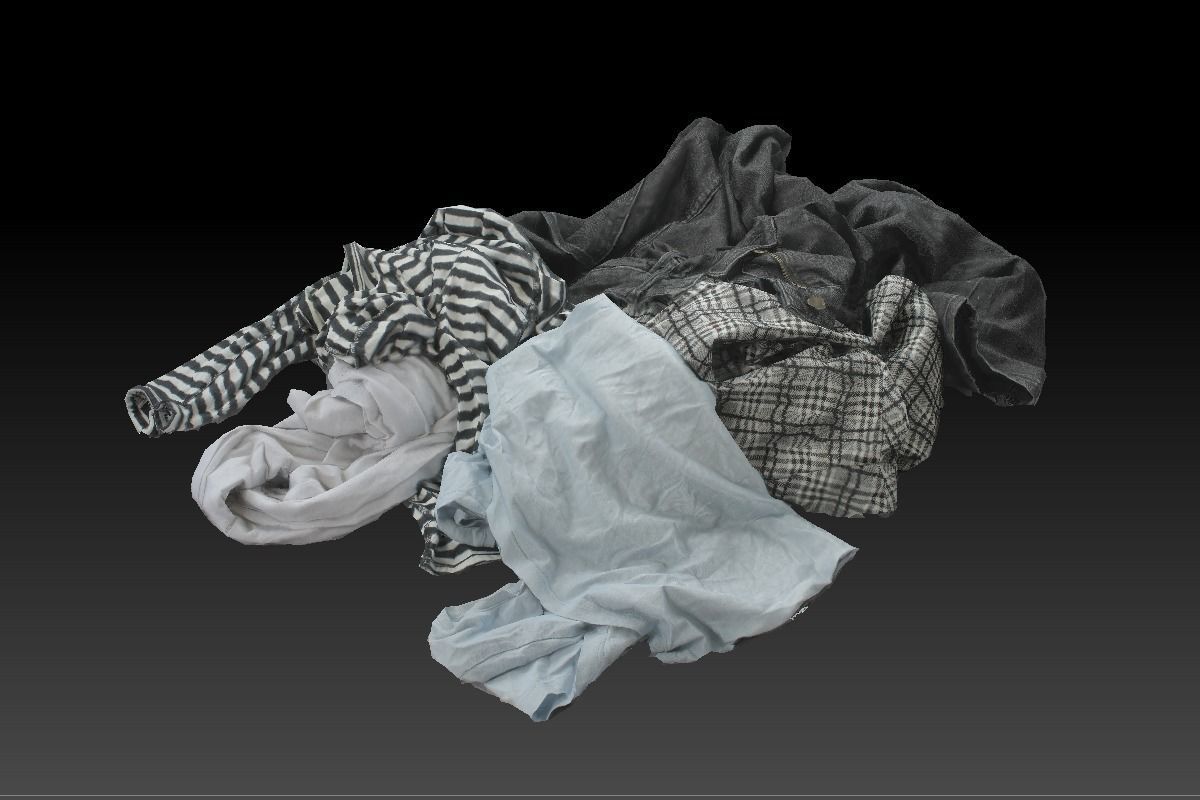 Pile of Cloths 3 Low-poly 3D model_9