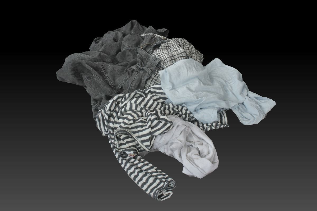Pile of Cloths 3 Low-poly 3D model_7