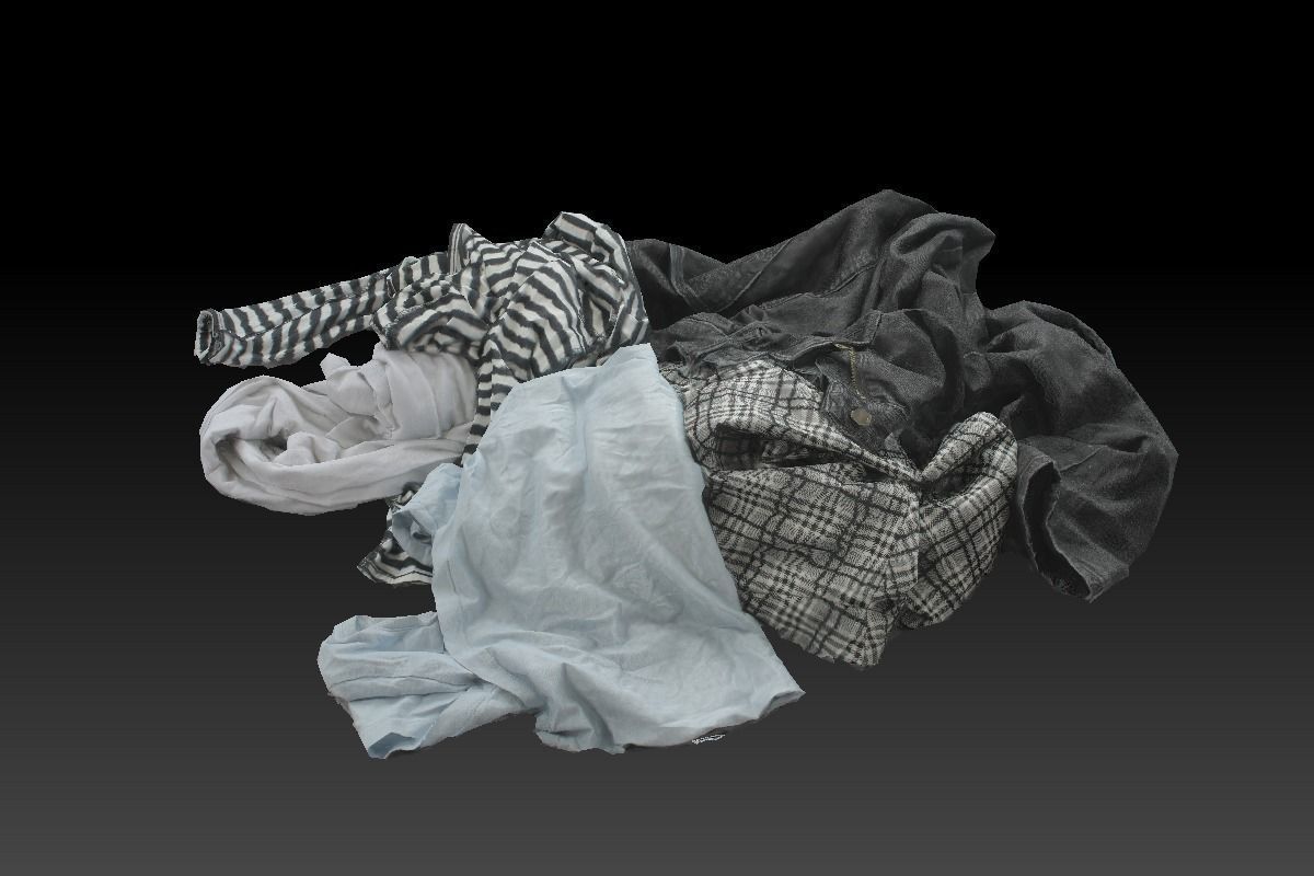 Pile of Cloths 3 Low-poly 3D model_2