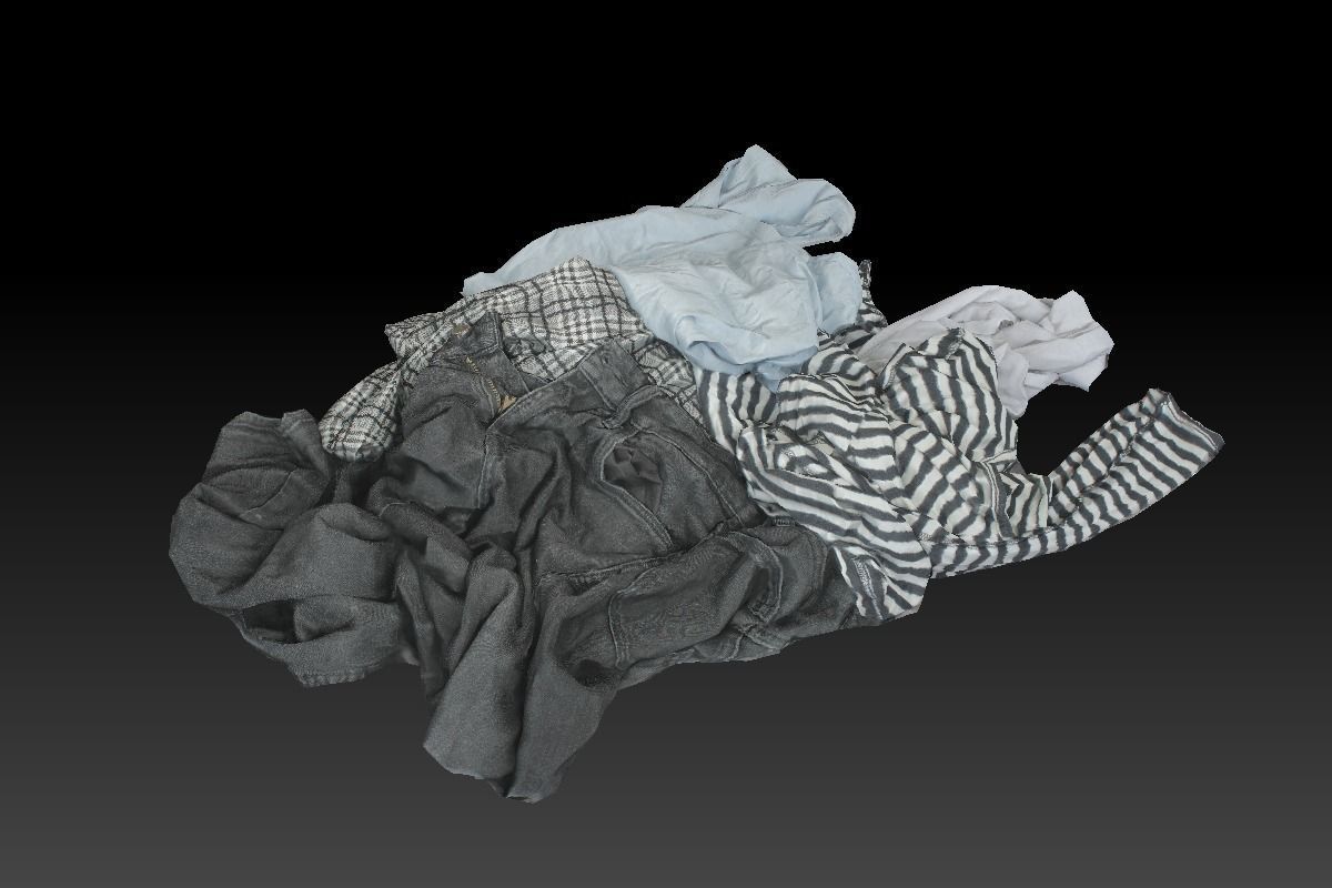 Pile of Cloths 3 Low-poly 3D model_5