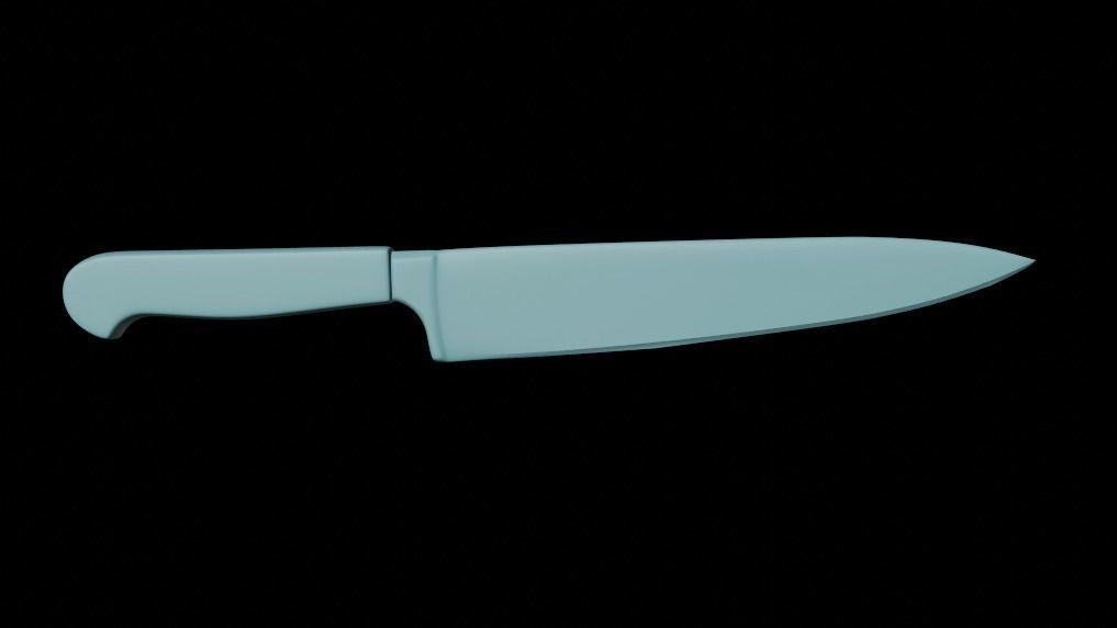 kitchen knife Low-poly 3D model_10