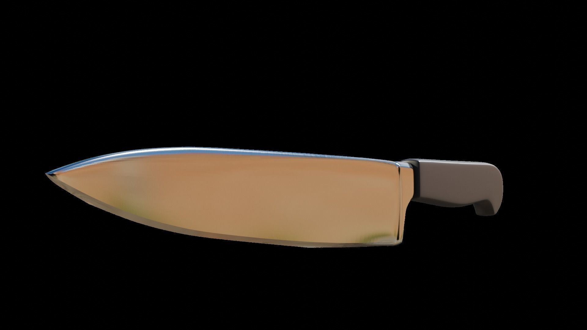 kitchen knife Low-poly 3D model_1