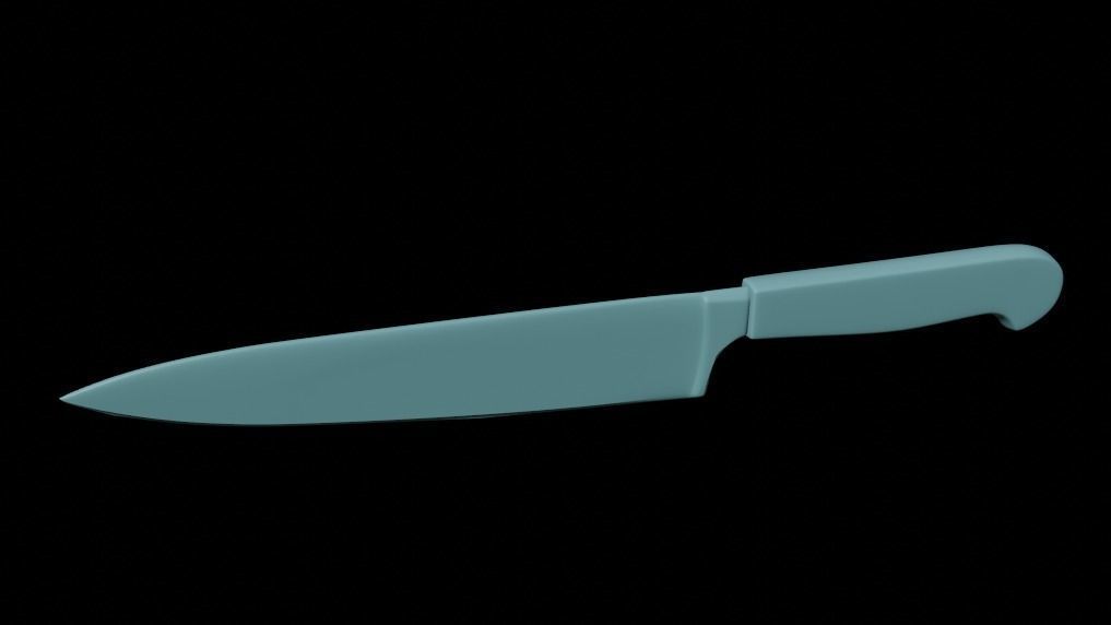 kitchen knife Low-poly 3D model_11