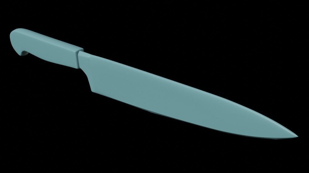kitchen knife Low-poly 3D model_8
