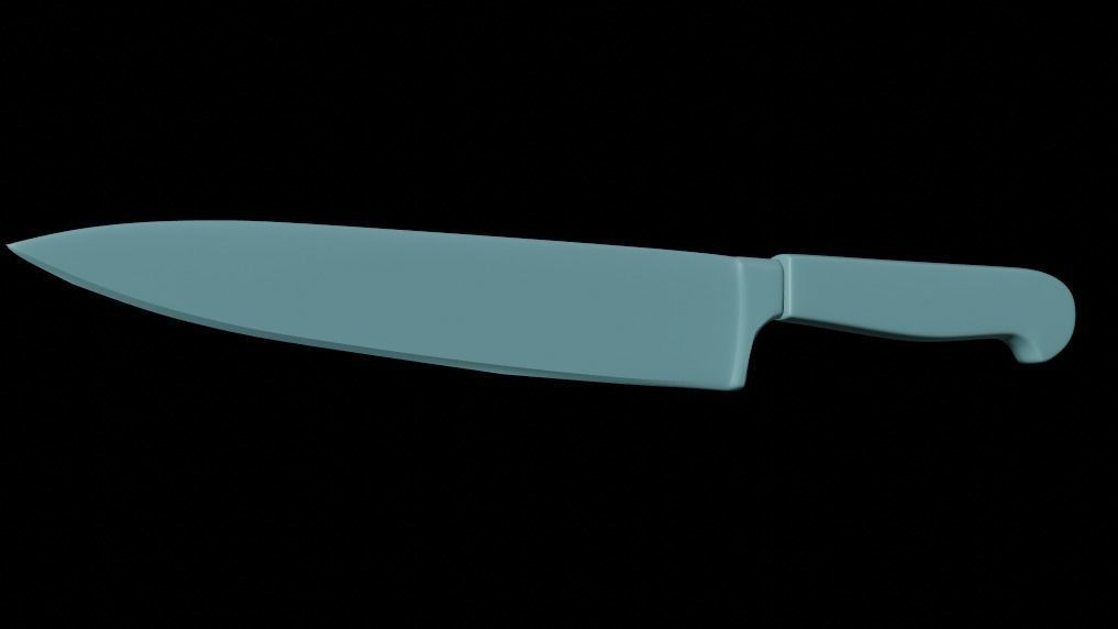 kitchen knife Low-poly 3D model_12