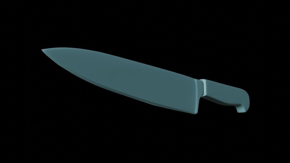 kitchen knife Low-poly 3D model_9