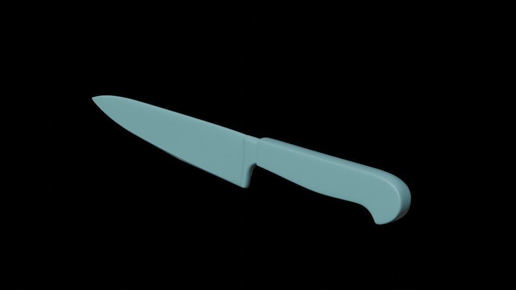 kitchen knife Low-poly 3D model_7