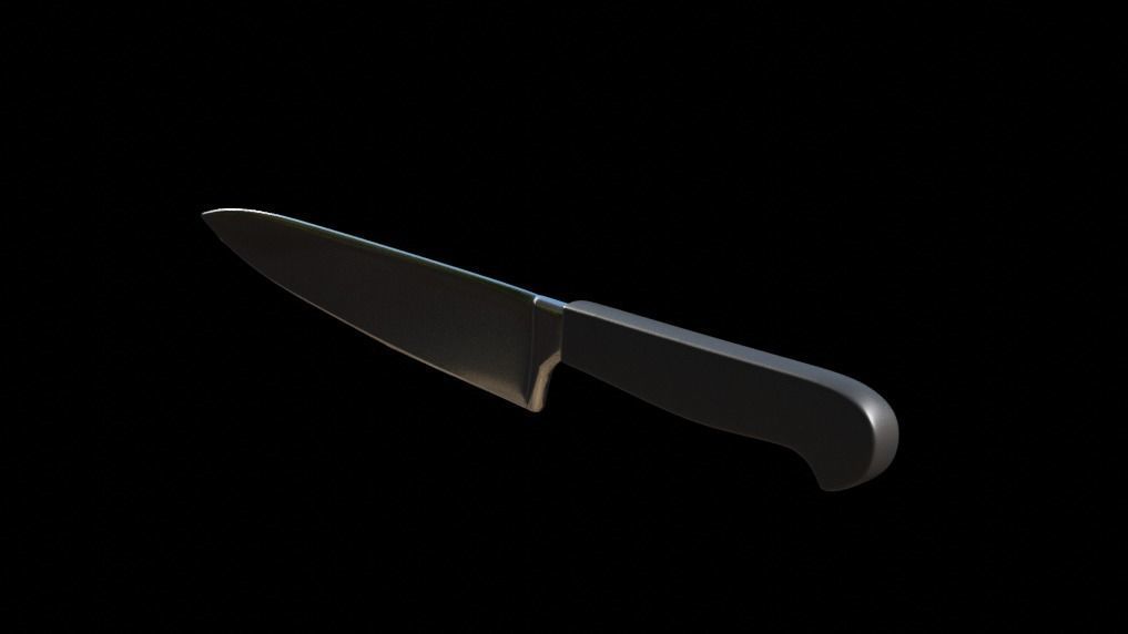kitchen knife Low-poly 3D model_3