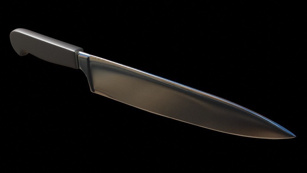 kitchen knife Low-poly 3D model_6