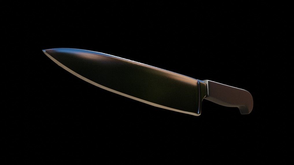 kitchen knife Low-poly 3D model_4