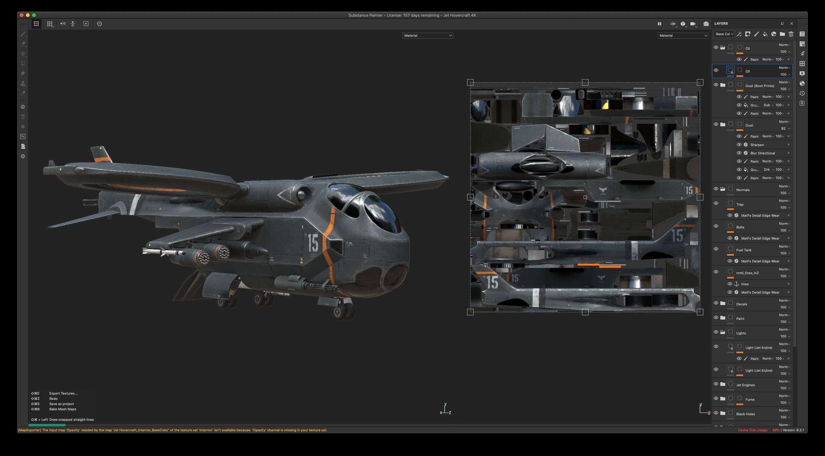 Helicopter Jet Airplane Spaceship Si-Fi Vehicle Space Fighter Low-poly 3D model_9