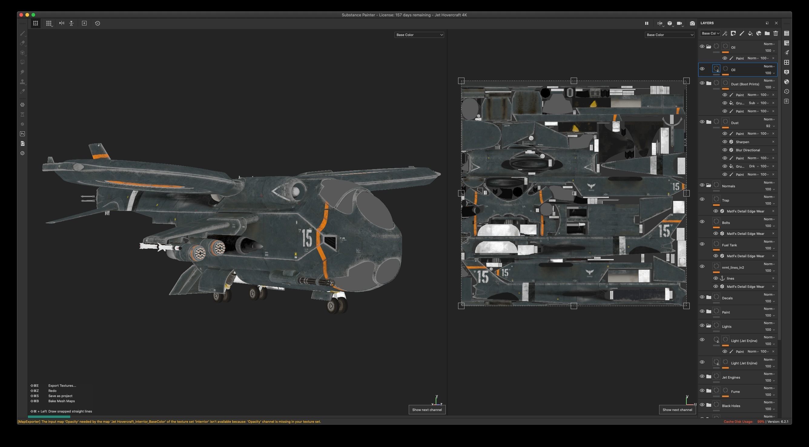 Helicopter Jet Airplane Spaceship Si-Fi Vehicle Space Fighter Low-poly 3D model_14