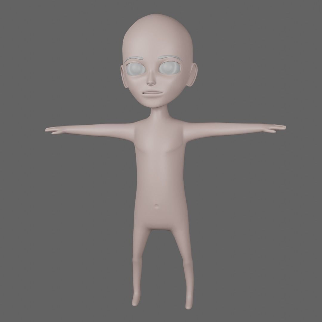 Base Cartoon Character - Boy Free low-poly 3D model_2