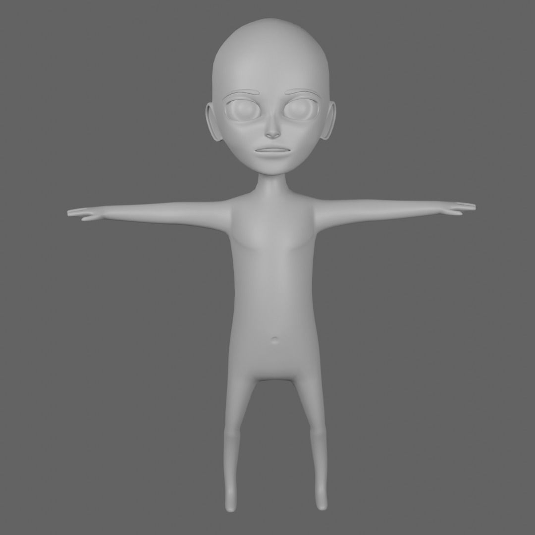 Base Cartoon Character - Boy Free low-poly 3D model_1