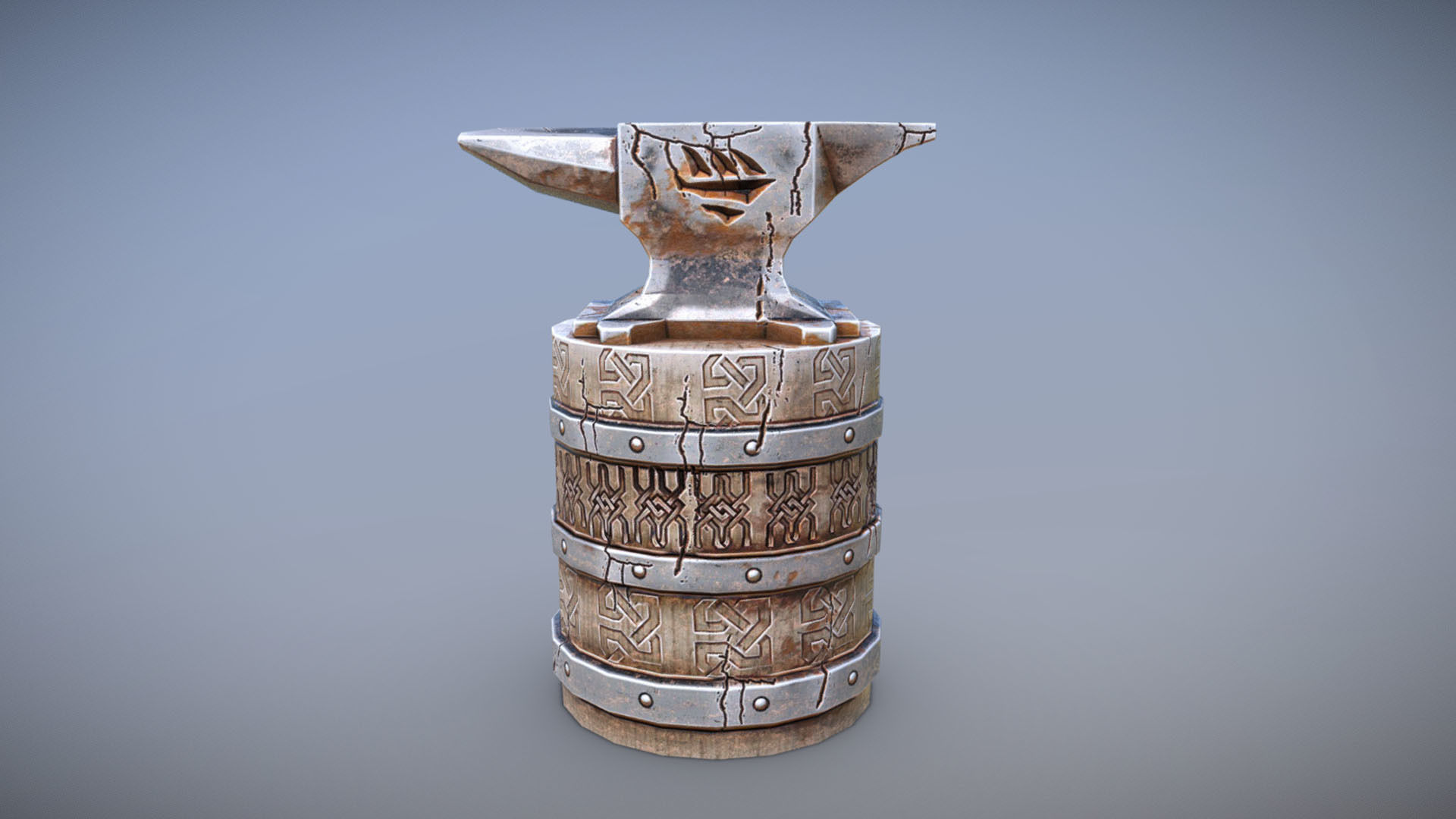 Anvil barrel Low-poly 3D model_2