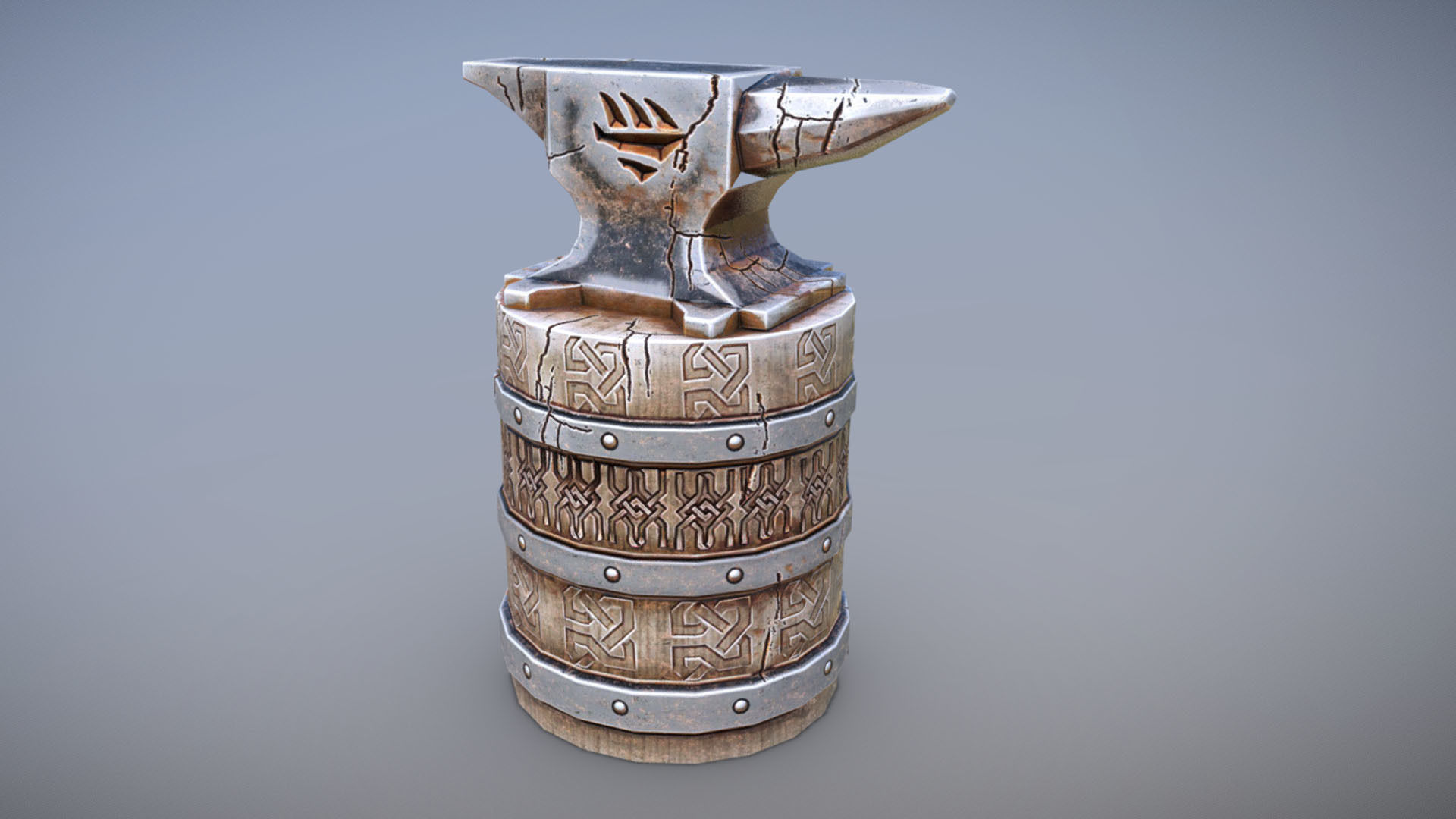 Anvil barrel Low-poly 3D model_1