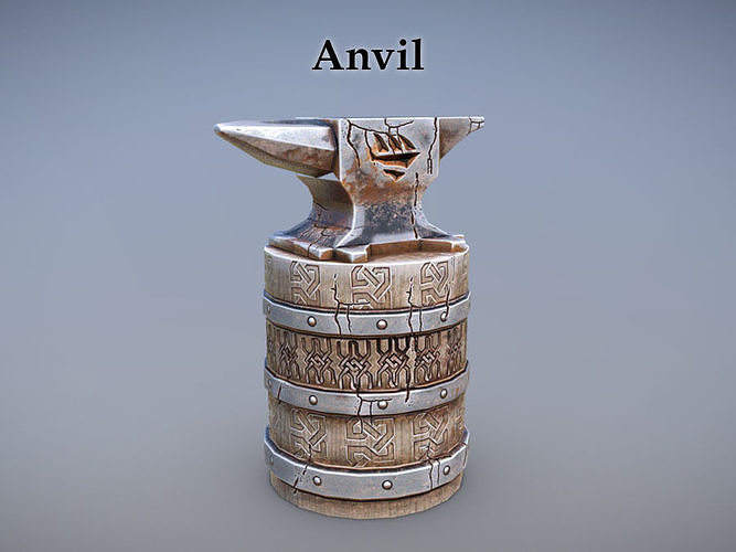 Anvil barrel Low-poly 3D model