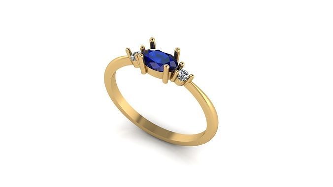 ring  marqise sapphire Free 3D print model