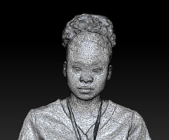 Young african woman in surgical uniform walking 242 Low-poly 3D model_5